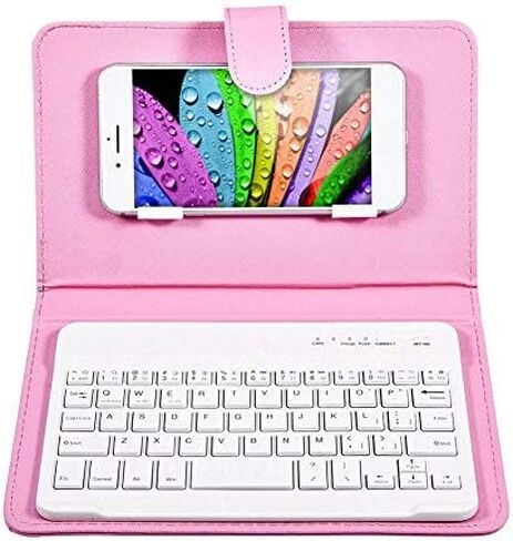 Sanpyl Bluetooth Keyboard for Phone, Mini Portable Bluetooth Keyboard with Flip Protective Cover Foldable Keyboard Case, Suitable for 4.5"-6.8" Smartphone Mobile Phone(Black) in Kuwait