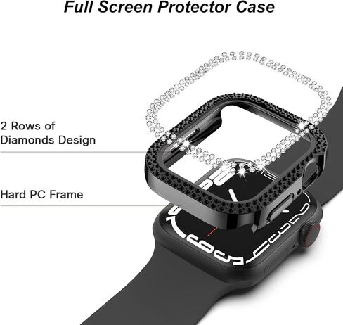 ISENXI Watch Protector cover， compatible with Apple Watch Case 40mm Series Se 6 5 4， PC Plated Hard Bumper, Crystal Diamond Glitter Frame, No Screen Film ， for iWatch Accessories 6pack in Saudi Arabia