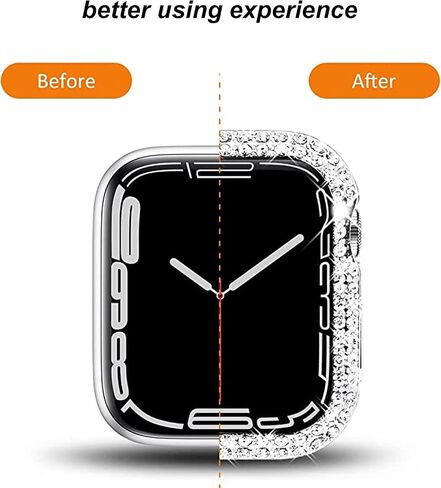 ISENXI Watch Protector cover， compatible with Apple Watch Case 40mm Series Se 6 5 4， PC Plated Hard Bumper, Crystal Diamond Glitter Frame, No Screen Film ， for iWatch Accessories 6pack in Saudi Arabia