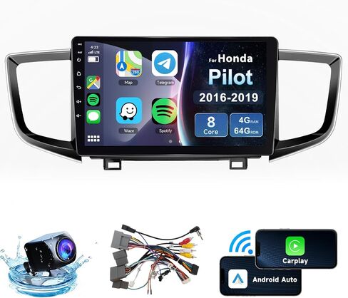 8 Core 4G+64G Car Radio for Honda Pilot 2016 2017 2018 2019, Wireless Apple Carplay Android Auto Car Stereo, 10.1" IPS Touchscreen with WiFi, GPS, Bluetooth,FM/RDS, 32EQ DSP, Rear Camera in Saudi Arabia
