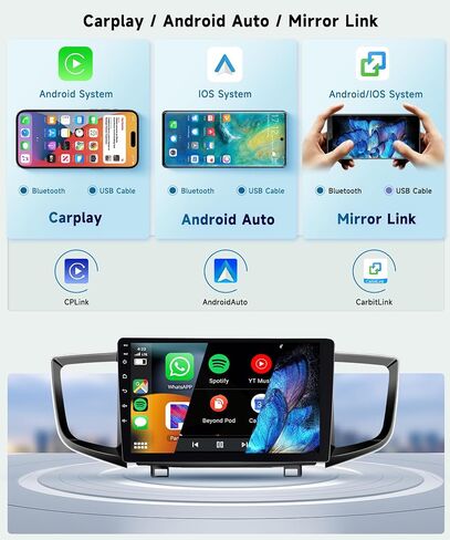 8 Core 4G+64G Car Radio for Honda Pilot 2016 2017 2018 2019, Wireless Apple Carplay Android Auto Car Stereo, 10.1" IPS Touchscreen with WiFi, GPS, Bluetooth,FM/RDS, 32EQ DSP, Rear Camera in Saudi Arabia