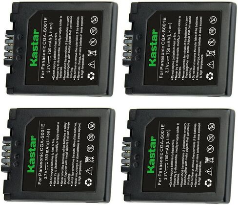 Kastar 4-Pack CGA-S001 Battery Replacement for Panasonic CGA-S001 CGA-S001A/1B CGA-S001E CGA-S001E/1B, CGR-S001 DMW-BCA7 Battery, Leica BP-DC2 Battery, Leica D-LUX Camera in Saudi Arabia