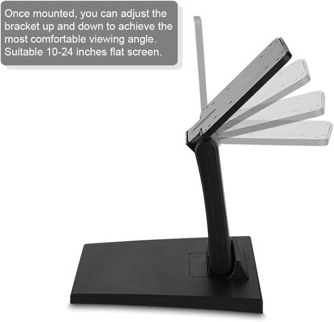 حامل شاشة، حامل مكتب تلفزيون LCD معدني قابل للطي وقابل للتعديل مع فتحة VESA مقاس 10-27 بوصة لشاشة شاشة LED المسطحة/التحكم الصناعي/شاشات اللمس/نظام KTV Vod/سجلات النقد in Kuwait