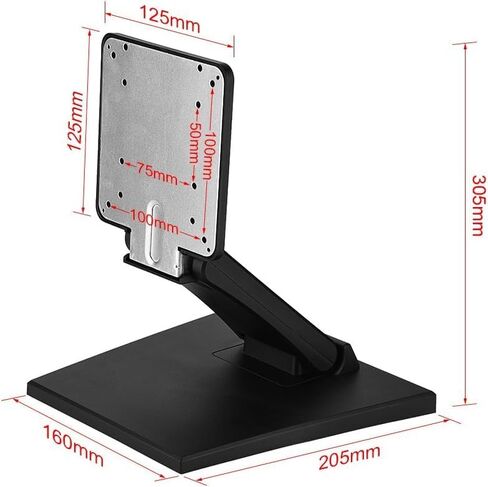 حامل شاشة، حامل مكتب تلفزيون LCD معدني قابل للطي وقابل للتعديل مع فتحة VESA مقاس 10-27 بوصة لشاشة شاشة LED المسطحة/التحكم الصناعي/شاشات اللمس/نظام KTV Vod/سجلات النقد in Kuwait