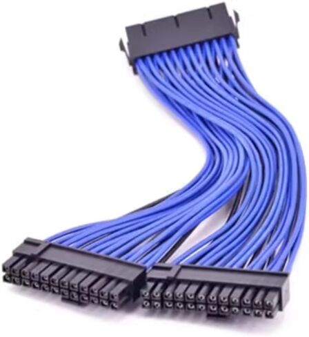 كابل تمديد إمداد الطاقة PSU ذكر إلى أنثى Y الفاصل للوحة الأم ATX 24Pin 1 إلى 2 منفذ 18AWG 30 سم in Kuwait