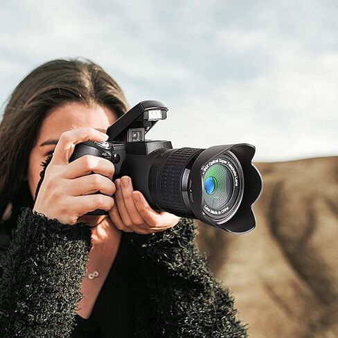 كاميرات DSLR كاميرا رقمية 33 ميجابكسل FHD 1080P كاميرا فيديو كاميرات رقمية ذات تركيز تلقائي للتصوير الفوتوغرافي 24X كاميرا تسجيل فيديو بتكبير رقمي لليوتيوب مع حامل ثلاثي القوائم و3 عدسات in Kuwait