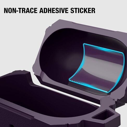 Airpods Case Cover, Ztacking Airpods 2 & 1 Protective Hard Case Rugged Full-Body Shockproof for Men Women with Keychain Front LED Visible Designed for Airpod Case 2nd Generation - Blue in Kuwait