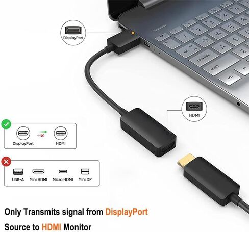 DisplayPort to HDMI Adapter, 0.5ft DP to HDMI Cable(Male to Female) for DisplayPort Enabled Desktops and Laptops Connect to HDMI Displays,1080P,60Hz in Saudi Arabia