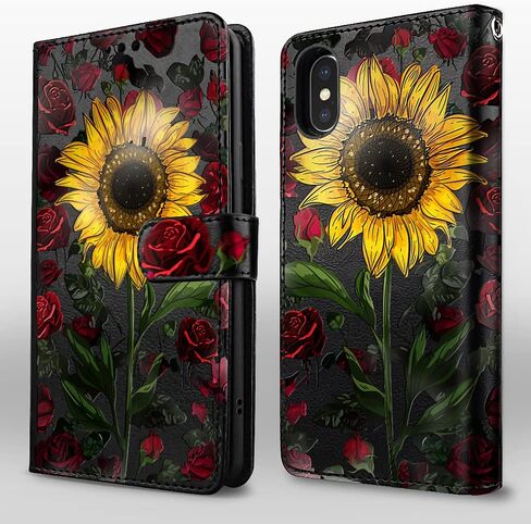 حافظة Shields Up لهاتف iPhone Xs/iPhone X، حافظة محفظة مغناطيسية [قابلة للفصل]، [دعم الشحن اللاسلكي]، متينة مع فتحات للبطاقات وحزام المعصم، غطاء [جلد نباتي] لهاتف Apple iPhone Xs/X - أسود in Kuwait