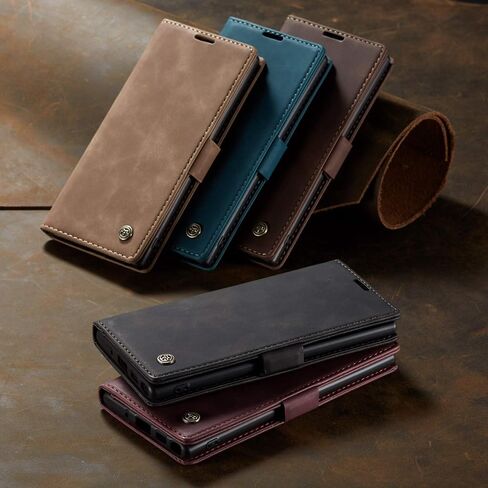 Samsung Galaxy Note 10 Wallet Case, Magnetic Stand Flip Protective Cover Retro Style PU Leather Flip Case with ID & Credit Card Slots Cash Pockets,Stand Holder for Samsung Note 10 6.3 inch(Coffee) in Kuwait