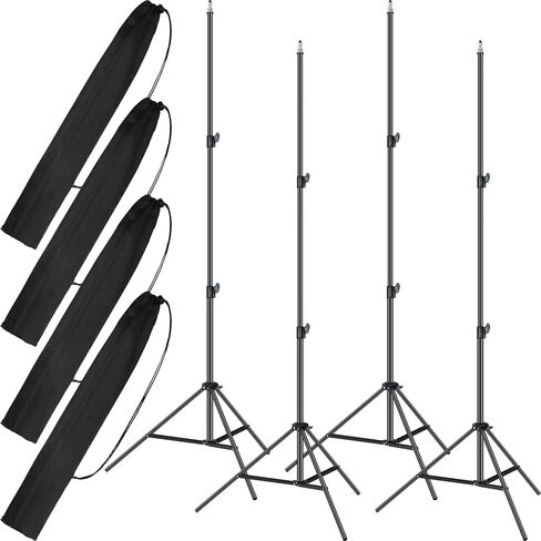 4 Pack Photography Light Stand 7 Feet / 210 cm Alloy Photo Studio Tripod Stands with Bags Portable Photo Video Tripod Stand for Flash, Umbrella, Strobe Light, Camera in Saudi Arabia
