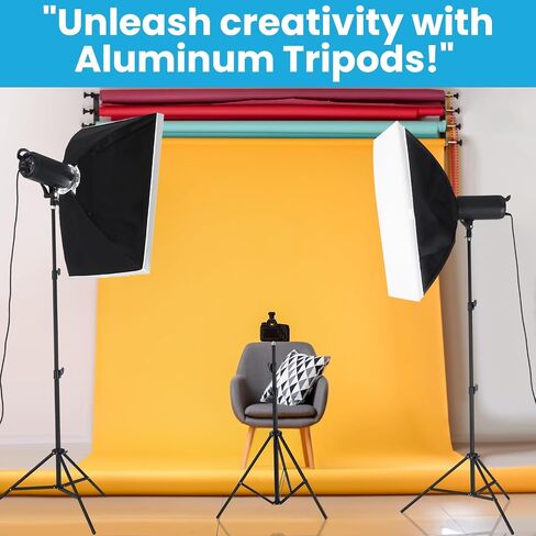 4 Pack Photography Light Stand 7 Feet / 210 cm Alloy Photo Studio Tripod Stands with Bags Portable Photo Video Tripod Stand for Flash, Umbrella, Strobe Light, Camera in Saudi Arabia