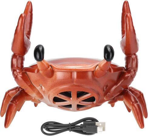 حامل هاتف مع مكبر صوت بلوتوث، حامل هاتف محمول 2 في 1 على شكل سرطان البحر + مكبر صوت بلوتوث، حامل مكبر صوت محيطي متعدد الوظائف 360 درجة للمنزل، الديكور (أحمر) in Kuwait