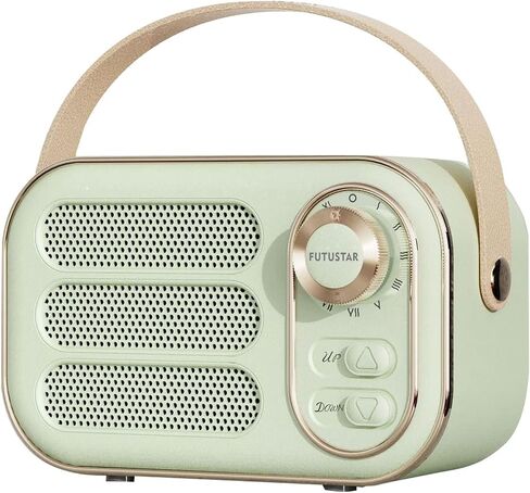 Retro Bluetooth Speaker, Vintage Portable Wireless Bluetooth Speakers with Loud Volume Bluetooth 5.0 Support TF Card U Disk AUX Input Old Style for Kitchen Bedroom Home Office Outdoor (Green) in Saudi Arabia