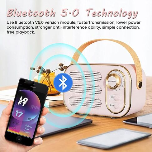 Retro Bluetooth Speaker, Vintage Portable Wireless Bluetooth Speakers with Loud Volume Bluetooth 5.0 Support TF Card U Disk AUX Input Old Style for Kitchen Bedroom Home Office Outdoor (Green) in Saudi Arabia