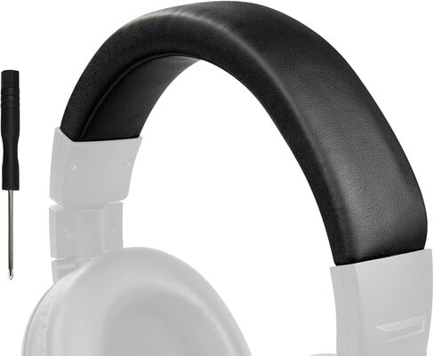 SOULWIT Protein Leather Headband Cover for Audio Technica ATH M40, M40X Headphones, Replacement Headstrap Pad Repair Part (Black) in Saudi Arabia