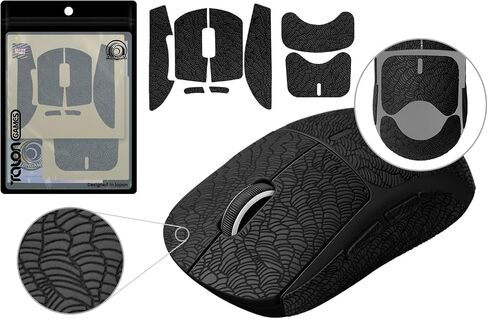 Grip Upgrade Mouse Anti Slip Grip Tape, Compatible with Logitech G PRO X Superlight, Superlight 2 Wireless Gaming Mouse, Waves Pattern, Sweat Resistant, Cut to Fit, Easy to Apply (Black) in Saudi Arabia