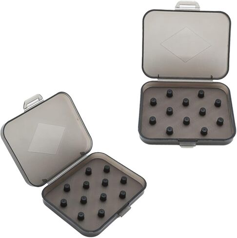 A2 Portable Headphone eartips case Silicone IEM Eartip Cap Storage Box for 4mm - 6mm Memory Foam Eartips Earbud Replacement Tips Dustproof Case (Pack of 2 Pieces) (Transparent Black) in Saudi Arabia