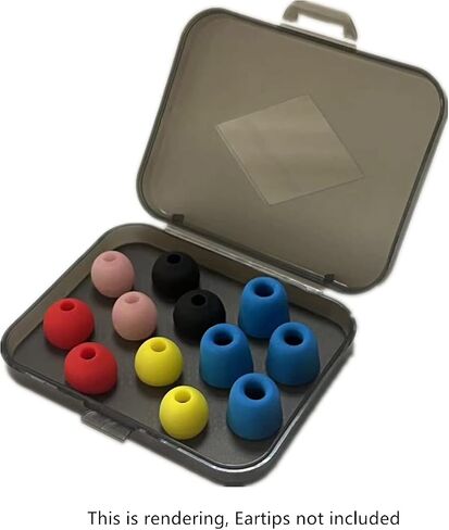 A2 Portable Headphone eartips case Silicone IEM Eartip Cap Storage Box for 4mm - 6mm Memory Foam Eartips Earbud Replacement Tips Dustproof Case (Pack of 2 Pieces) (Transparent Black) in Saudi Arabia