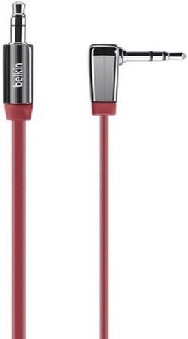 Belkin MIXIT Right Angle Tangle-Free Flat Auxilary Cable (Red, 3 Feet) in Saudi Arabia