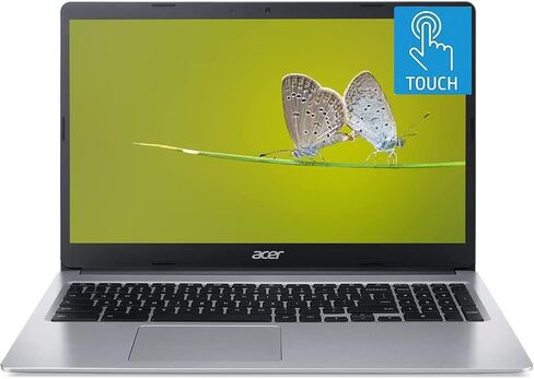 Acer 15'' HD Premium Touchscreen Chromebook, Intel Celeron N Processor 2.78GHz Turbo Speed, 4GB Ram, 64GB SSD, Ultra-Fast WiFi Up to 1700 Mbps, Full Size Keyboard, Chrome OS, Arctic Silver (Renewed) in Saudi Arabia