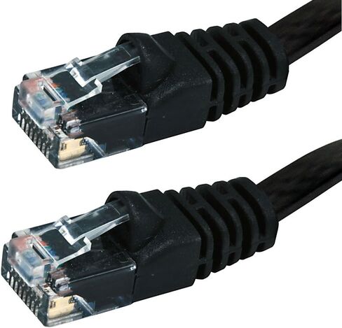 Buhbo 10 FT Cat6 كابل شبكة إيثرنت مسطح RJ45، أسود in Kuwait