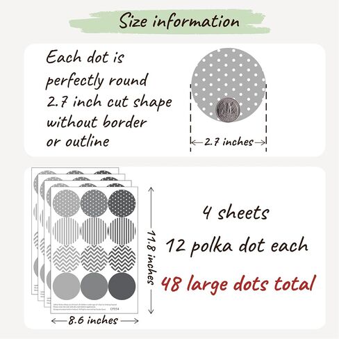 Boho Polka Dot Wall Sticker, 48 Removable and Repositionable Pattern Decals - Premium Fabric Material, Polka Dots, Stripes, Chevrons and Solid in 3 Shades of a Color (Blue), CP054 in Saudi Arabia