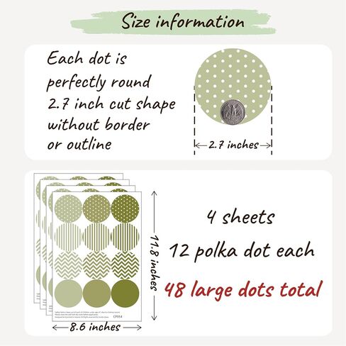 Boho Polka Dot Wall Sticker, 48 Removable and Repositionable Pattern Decals - Premium Fabric Material, Polka Dots, Stripes, Chevrons and Solid in 3 Shades of a Color (Blue), CP054 in Saudi Arabia