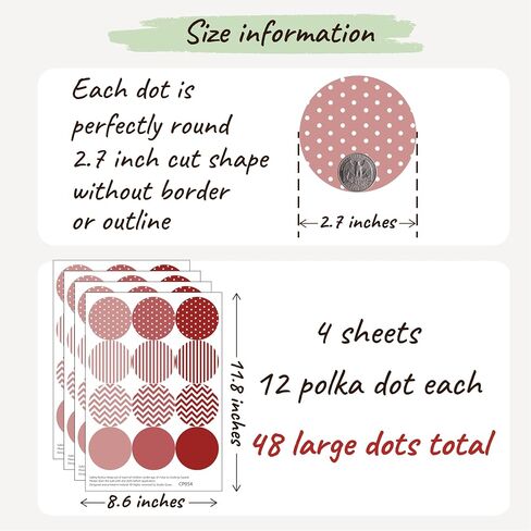Boho Polka Dot Wall Sticker, 48 Removable and Repositionable Pattern Decals - Premium Fabric Material, Polka Dots, Stripes, Chevrons and Solid in 3 Shades of a Color (Blue), CP054 in Saudi Arabia