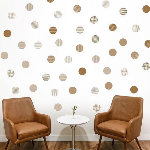 Boho Polka Dot Wall Sticker, 48 Removable and Repositionable Pattern Decals - Premium Fabric Material, Polka Dots, Stripes, Chevrons and Solid in 3 Shades of a Color (Blue), CP054 in Saudi Arabia