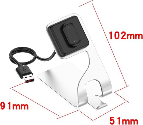 حامل شاحن متوافق مع Amazfit GTR 4/GTS 3/T-Rex2، كابل قاعدة شحن مع كابل شاحن USB بطول 4.9 قدم لملحقات Amazfit GTR 4/GTS 3/T-Rex2 (رمادي) in Saudi Arabia