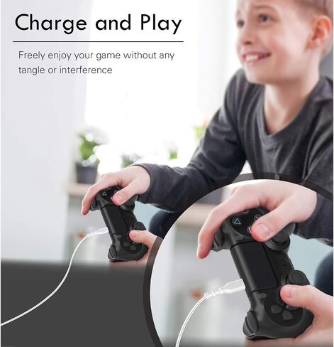 كابل شحن iSeekerKit PS4 Micro USB، [15FT 2Pack] سلك شحن سريع طويل جدًا، كابل شاحن Android عالي السرعة متوافق مع Samsung Tablet/Galaxy S7 Edge/S6/S5، Android، HTC in Kuwait