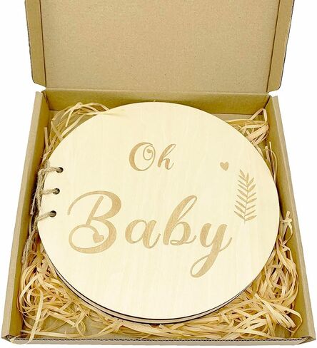 Hey Baby Wood Baby Shower Guest Book, Baby Shower Sign in Guest Book, Baby Shower Guest Book Alternatives,Rustic Guest Advice Book with Blank Pages Keepsake Gift for New Parents and Expecting Mothers in Saudi Arabia