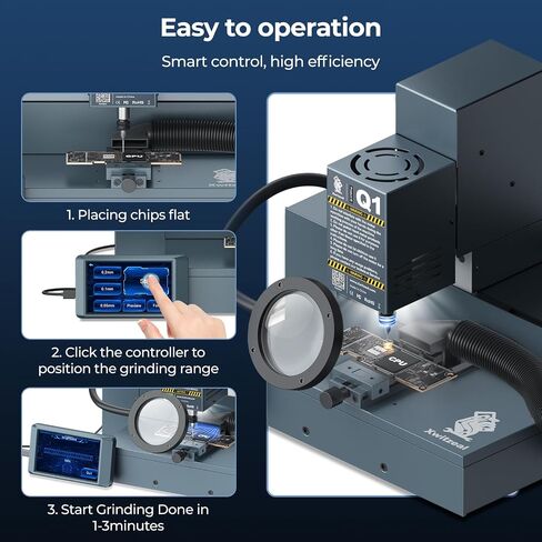 Q1 Automatic IC CNC Grinder Machine for Phone Frame, CPU Chip Grinding, Up to 26000r/m Speed, w/20 KPa Vacuum Cleaner, Engraving Items, Electronics Grinding Tool Kit for Phone Repair in Saudi Arabia