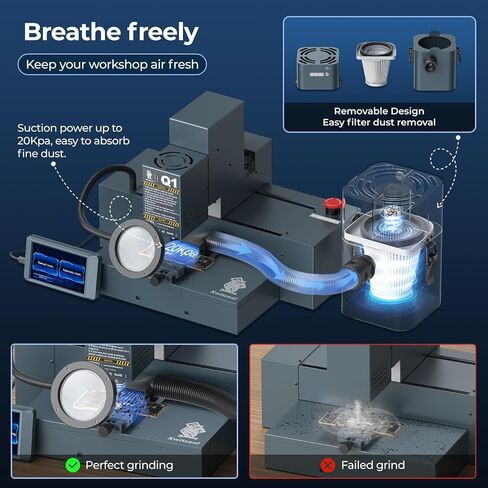 Q1 Automatic IC CNC Grinder Machine for Phone Frame, CPU Chip Grinding, Up to 26000r/m Speed, w/20 KPa Vacuum Cleaner, Engraving Items, Electronics Grinding Tool Kit for Phone Repair in Saudi Arabia
