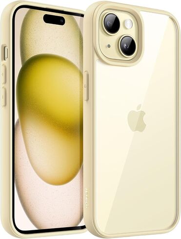 JETech Case for iPhone 15 6.1-Inch, Shockproof Phone Bumper Cover, Solid Color Matte TPU Frame, Anti-Scratch Clear Back (Pink) in Saudi Arabia