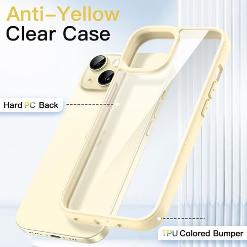 JETech Case for iPhone 15 6.1-Inch, Shockproof Phone Bumper Cover, Solid Color Matte TPU Frame, Anti-Scratch Clear Back (Pink) in Saudi Arabia