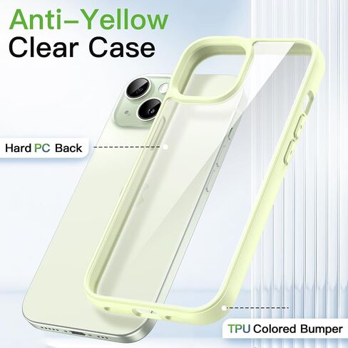 JETech Case for iPhone 15 6.1-Inch, Shockproof Phone Bumper Cover, Solid Color Matte TPU Frame, Anti-Scratch Clear Back (Pink) in Saudi Arabia