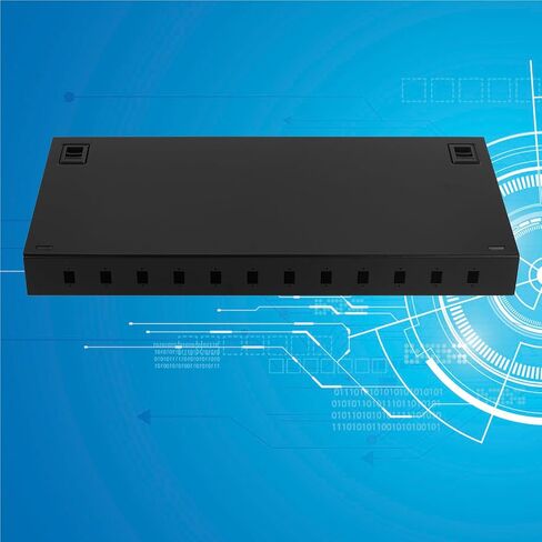 12 Ports Fiber Optic Rack Mount Enclosure Box fits for 19" Racks Cabinet, Suitable for Installing Simplex SC Couplers and Duplex LC Couplers, (no Couplers and no Pigtails) in Saudi Arabia