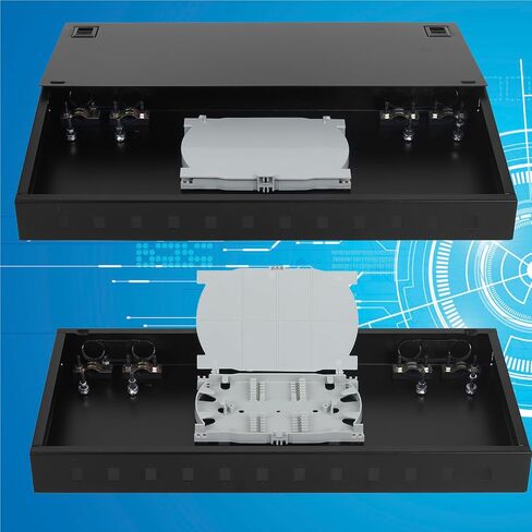 12 Ports Fiber Optic Rack Mount Enclosure Box fits for 19" Racks Cabinet, Suitable for Installing Simplex SC Couplers and Duplex LC Couplers, (no Couplers and no Pigtails) in Saudi Arabia