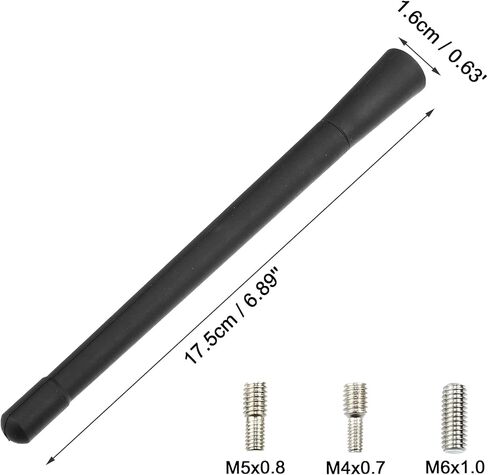 X AUTOHAUX DC 12V 6.89 Inch Flexible Rubber Antenna for Nissan 370Z Juke Kicks LEAF Rogue Sport Versa for Optimized FM/AM Radio Signal Aerial Reception Black in Kuwait