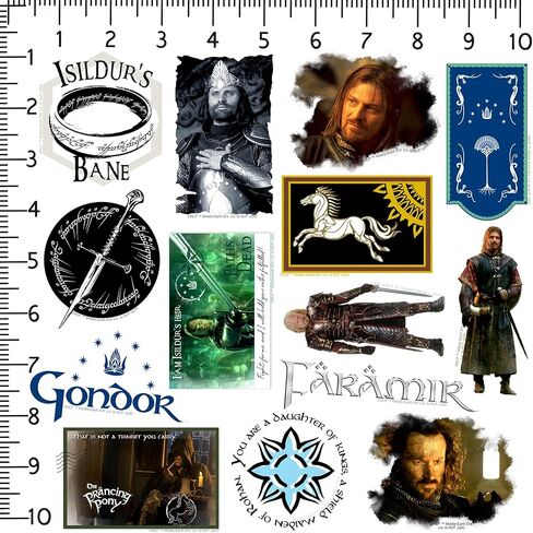 مجموعة متنوعة من ملصقات الفينيل الفاخرة الكبيرة من Lord of The Rings Rohan & Gondor 50 قطعة - كمبيوتر محمول، زجاجة مياه، سجل القصاصات، الكمبيوتر اللوحي، لوح التزلج، داخلي/خارجي in Kuwait