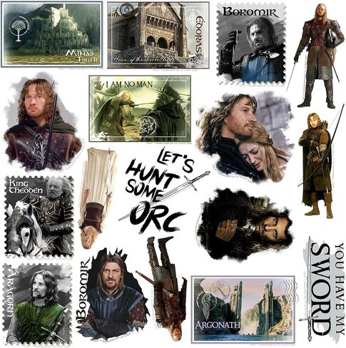مجموعة متنوعة من ملصقات الفينيل الفاخرة الكبيرة من Lord of The Rings Rohan & Gondor 50 قطعة - كمبيوتر محمول، زجاجة مياه، سجل القصاصات، الكمبيوتر اللوحي، لوح التزلج، داخلي/خارجي in Kuwait
