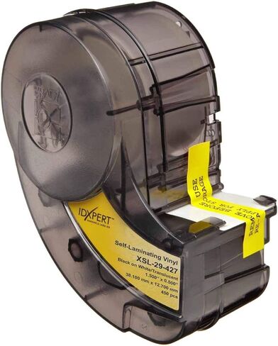 Brady XSL-33-427 IDXPERT 4" Height, 1.5" Width, B-427 Self-Laminating Vinyl, Black On White And Translucent Color Label (85 Per Cartridge) in Saudi Arabia