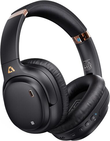 Ankbit E600Pro Wireless Bluetooth Over Ear Headphones,Headphones Wireless Noise Cancelling Headphones with aptX HD&Low Latency, Microphone Deep Bass 80 Hours Playtime for Airplane,TV, Working in Saudi Arabia