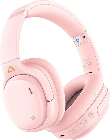 Ankbit E600Pro Wireless Bluetooth Over Ear Headphones,Headphones Wireless Noise Cancelling Headphones with aptX HD&Low Latency, Microphone Deep Bass 80 Hours Playtime for Airplane,TV, Working in Saudi Arabia