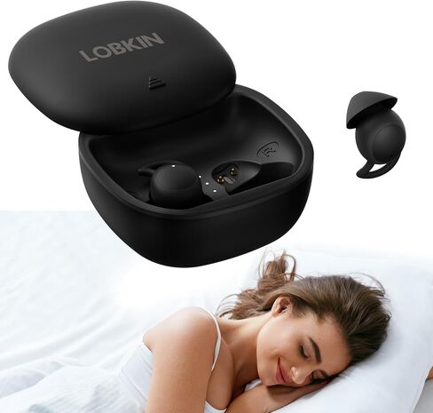 سماعات أذن LOBKIN للنوم للنوم الجانبي، سماعات أذن بلوتوث 5.3 لاسلكية غير مرئية للنوم وإلغاء الضوضاء، سماعات أذن صغيرة للأذن الصغيرة، سماعات رأس صغيرة مخفية للنساء والرجال (أسود) in Kuwait