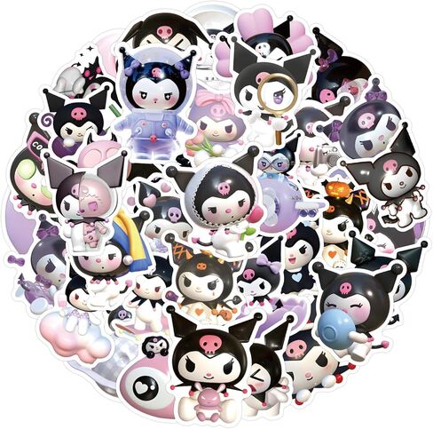 ملصقات Kuromi-Stickers Kawaii ثلاثية الأبعاد لطيفة 50 قطعة، ملصقات فينيل مقاومة للماء لزجاجات المياه في سجل القصاصات، والكمبيوتر المحمول، ومستلزمات الحفلات، وملصقات هدايا جمالية كبيرة للأطفال البنات (كورو مي) in Kuwait