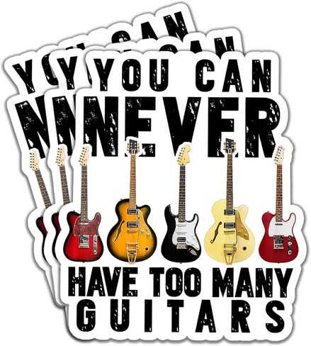Guitars Music Sticker for Water Bottles 3Pcs Guitars Stickers You Can Never Have Too Many Guitars Vinyl Waterproof Laptop Decals Stickers Decoration Laptop, Skateboard in Saudi Arabia