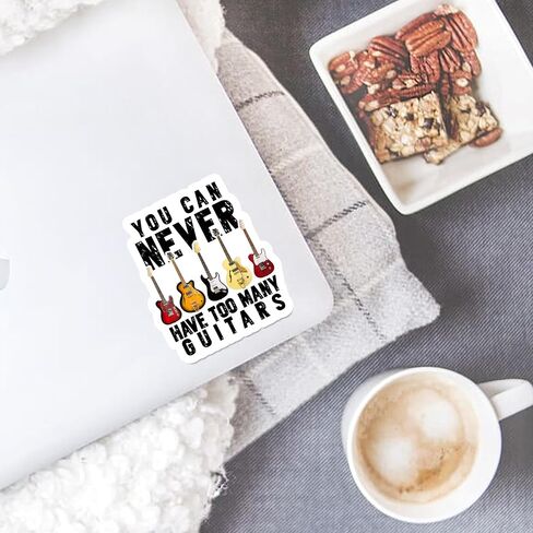 Guitars Music Sticker for Water Bottles 3Pcs Guitars Stickers You Can Never Have Too Many Guitars Vinyl Waterproof Laptop Decals Stickers Decoration Laptop, Skateboard in Saudi Arabia